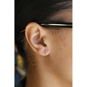 Mixed Metal Mini Dagger Studs