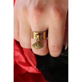 Brass Eye Charm Ring