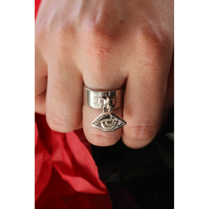Silver Eye Charm Ring