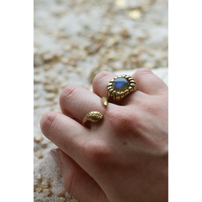 Brass Morella Ring with Labradorite