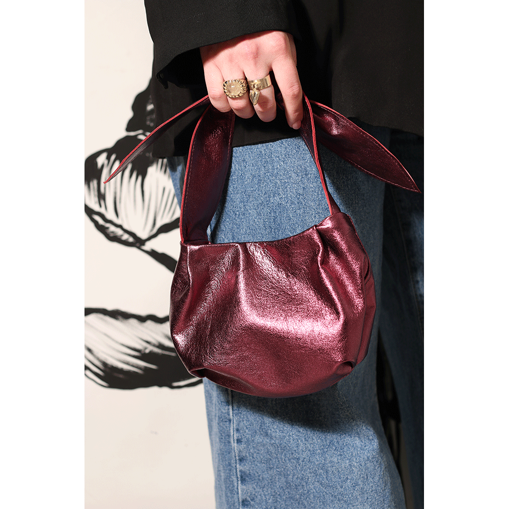 Natalie Mini Bag in Metallic Plum