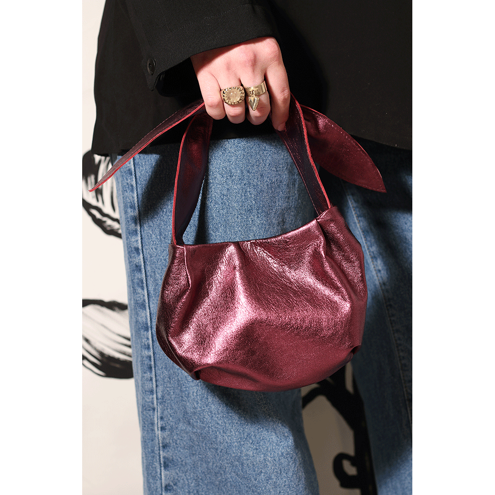 Natalie Mini Bag in Metallic Plum