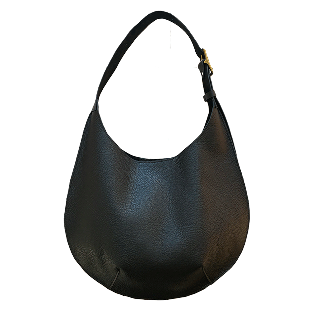 Bardot Leather Hobo in Noir