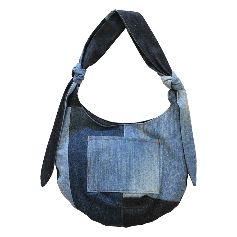 Denim Cutline Bardot Bag