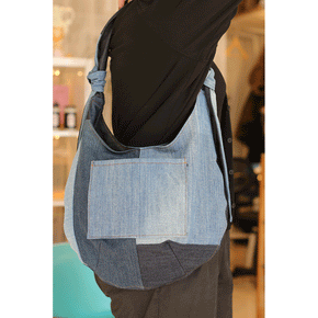 Denim Cutline Bardot Bag