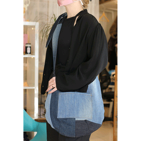 Denim Cutline Bardot Bag