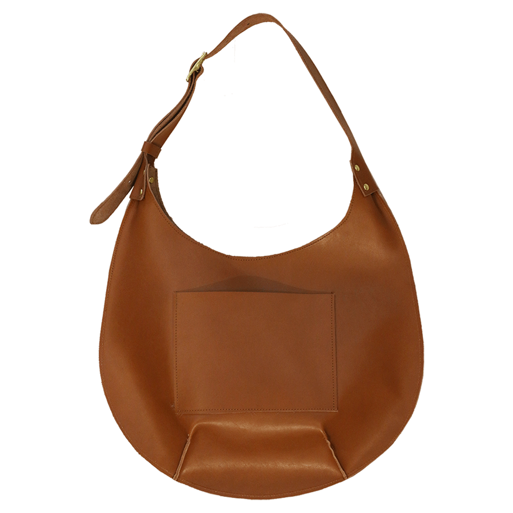 Bardot Leather Hobo in Cognac