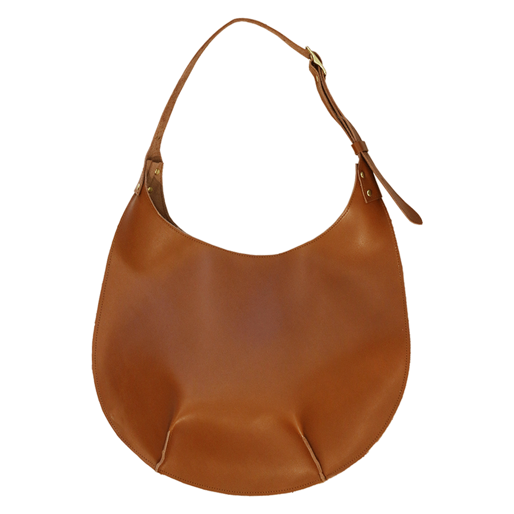 Bardot Leather Hobo in Cognac