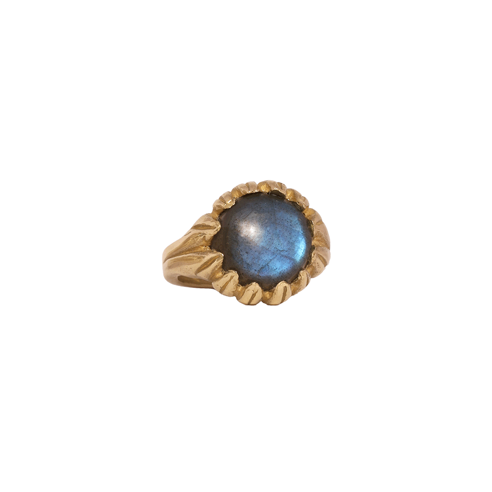 La Fleur Labradorite Ring in Brass