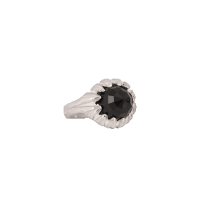 La Fleur Onyx Ring in Silver