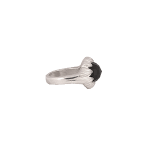 La Fleur Onyx Ring in Silver