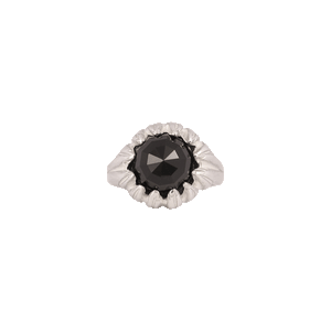 La Fleur Onyx Ring in Silver
