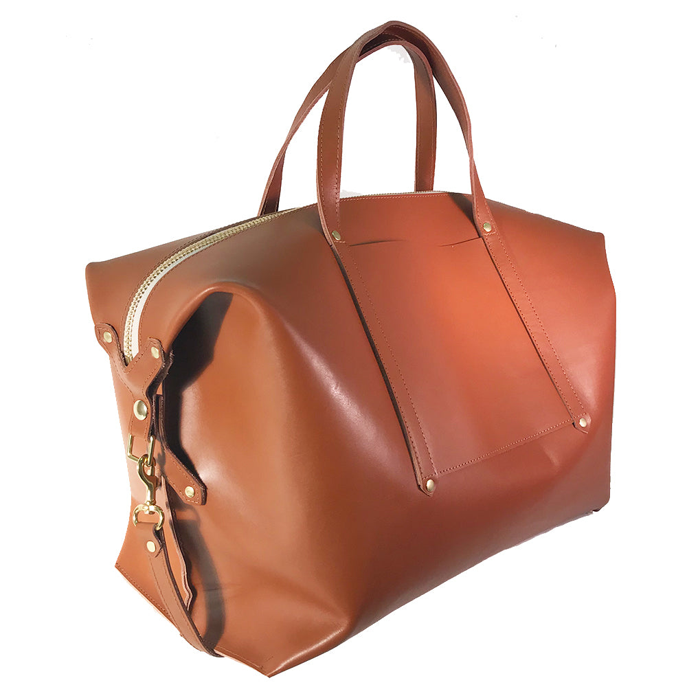 Leather Weekender Travel Carry-On Tote Bag with Shoulder Strap