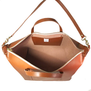 Leather Weekender Travel Carry-On Tote Bag with Shoulder Strap
