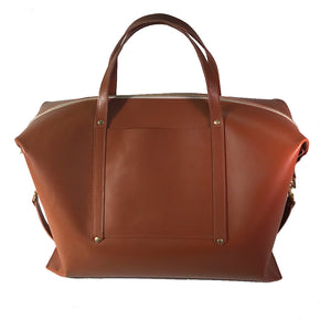 Leather Weekender Travel Carry-On Tote Bag with Shoulder Strap