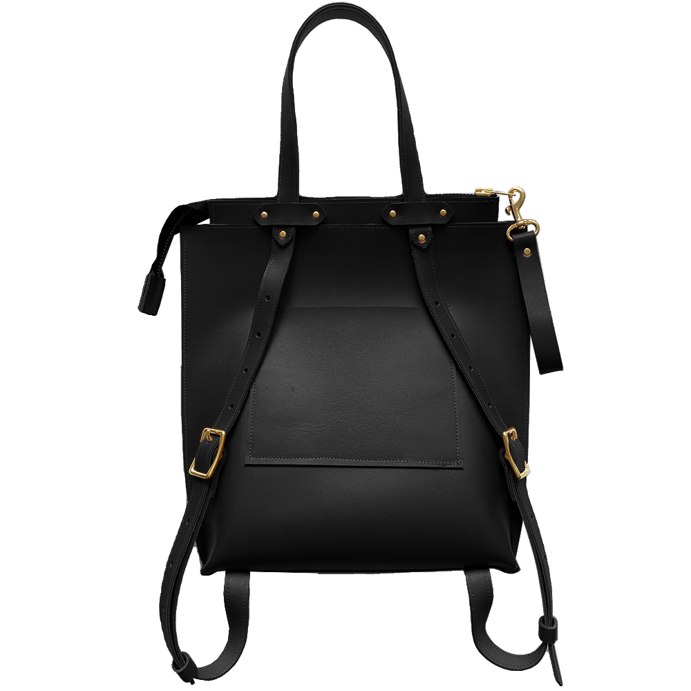 Low Profile Convertible Backpack in Noir