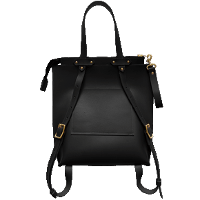 Low Profile Convertible Backpack in Noir