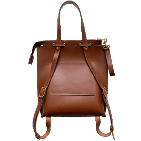 Low Profile Convertible Backpack in Cognac