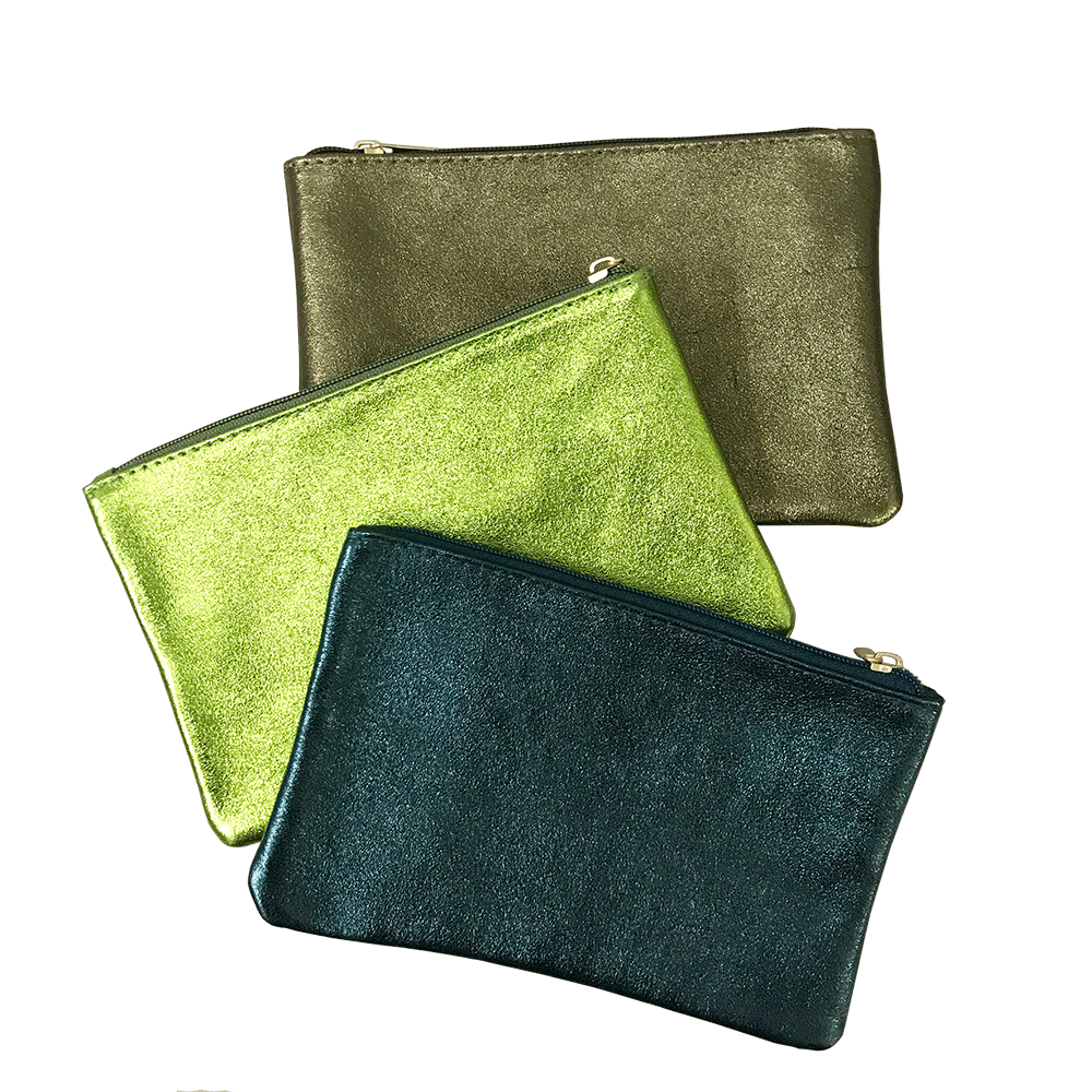 Metallic Leather Pouches