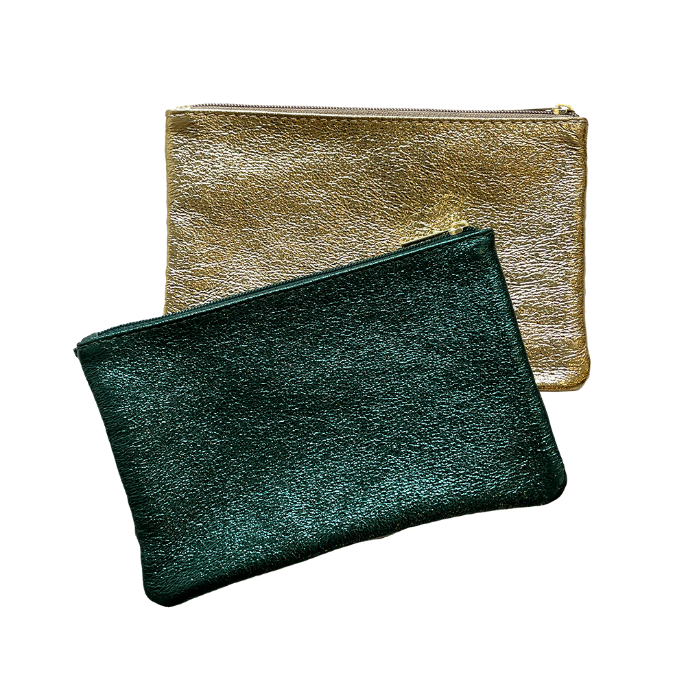 Metallic Leather Pouches