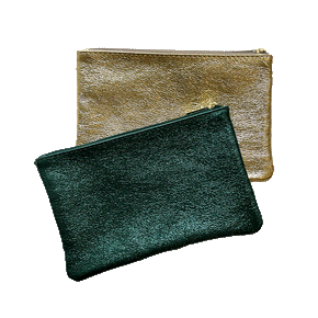 Metallic Leather Pouches