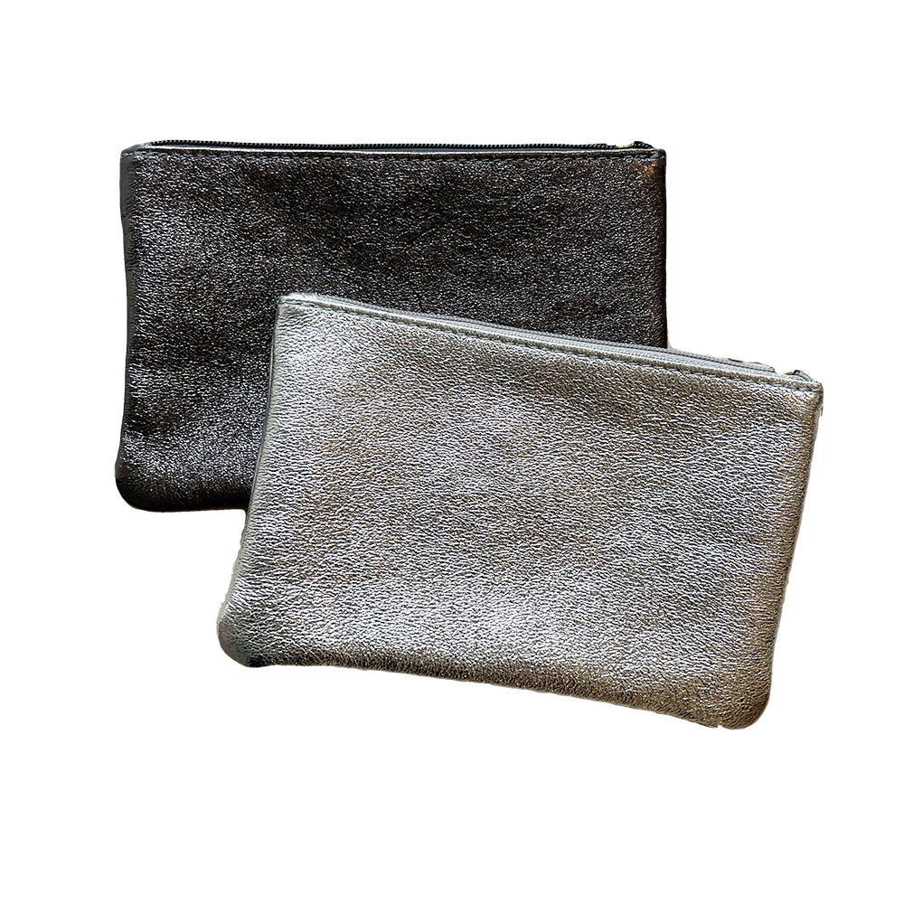 Metallic Leather Pouches