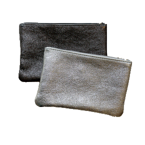 Metallic Leather Pouches
