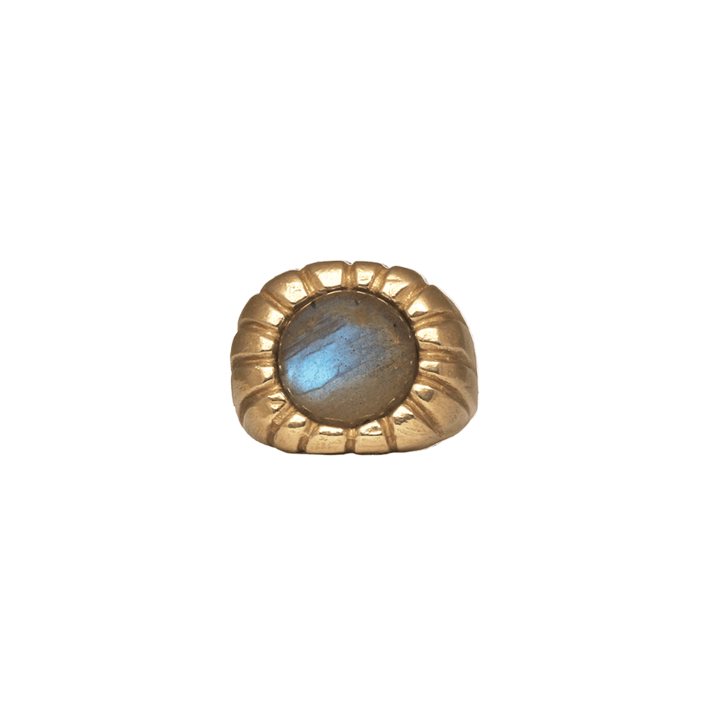 Brass Morella Ring with Labradorite