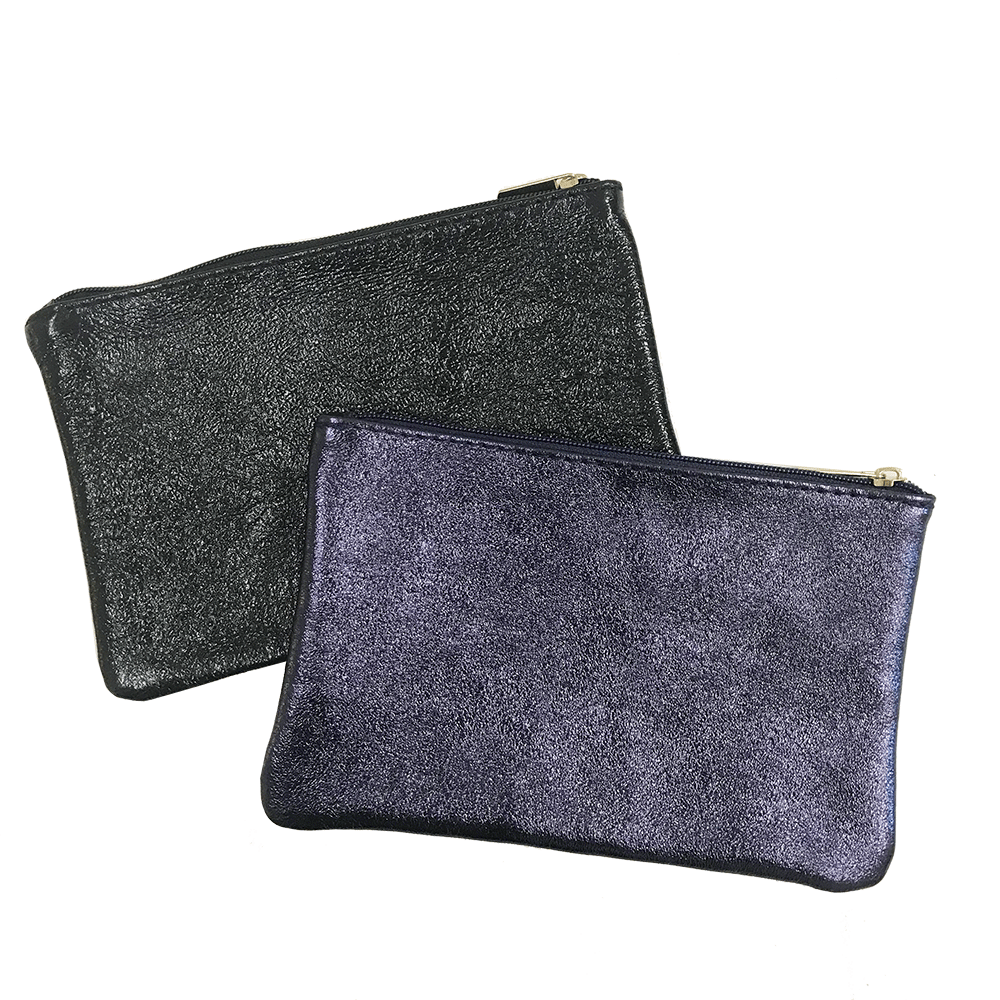 Metallic Leather Pouches
