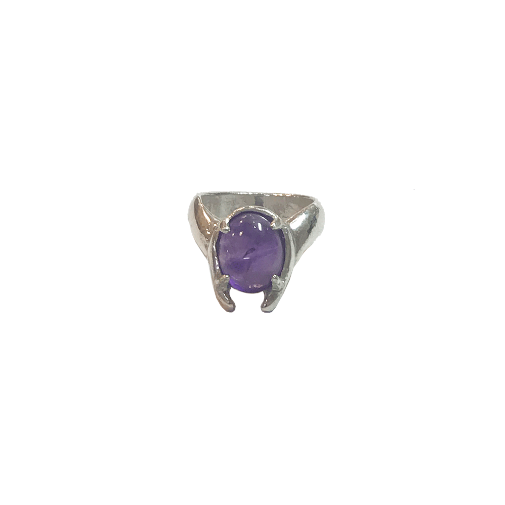 Sterling Silver Amethyst Statement Ring Made in Brooklyn Line & Label 