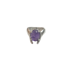 Sterling Silver Amethyst Statement Ring Made in Brooklyn Line & Label 