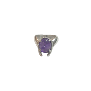 Sterling Silver Amethyst Statement Ring Made in Brooklyn Line & Label 