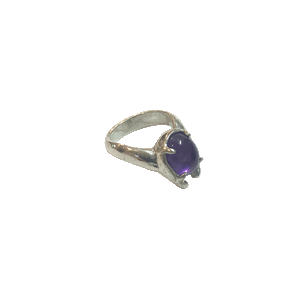 Sterling Silver Amethyst Statement Ring Made in Brooklyn Line & Label 