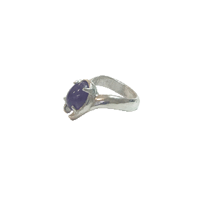 Sterling Silver Amethyst Statement Ring Made in Brooklyn Line & Label 