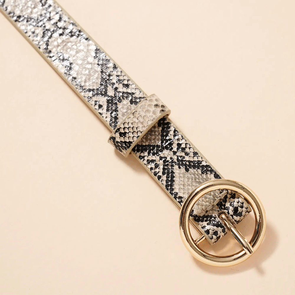 Snakeskin Leather Belt