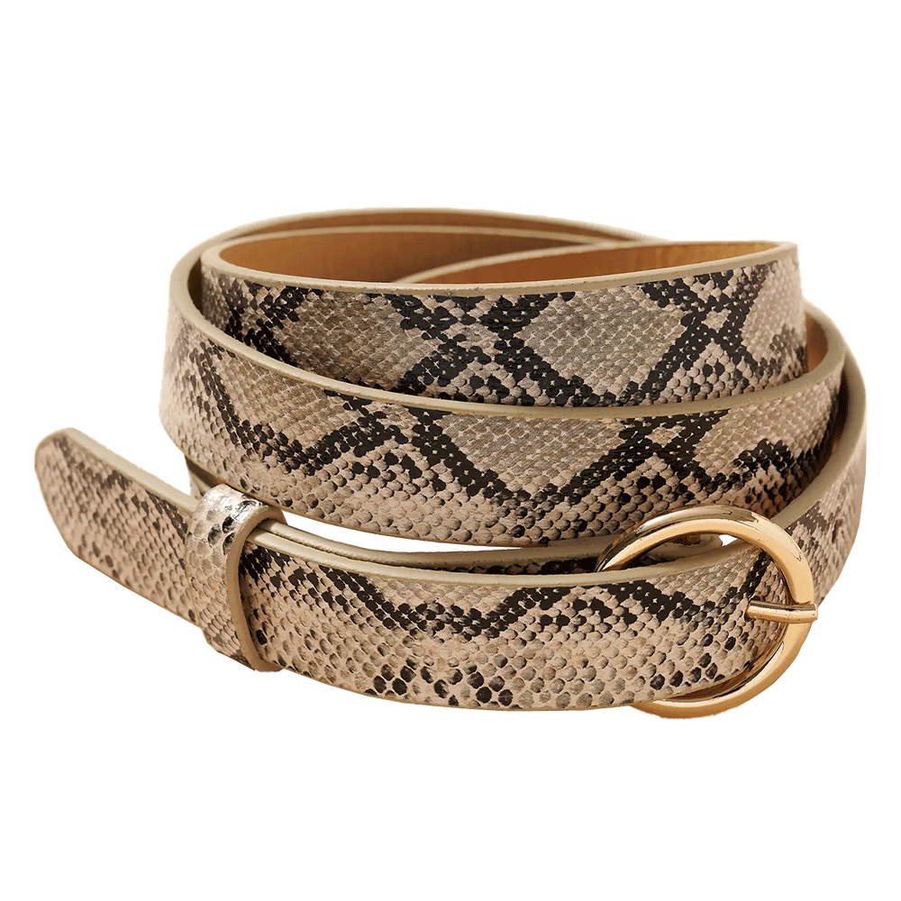 Snakeskin Leather Belt