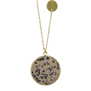 Jasper Dalmatian Coin Necklace
