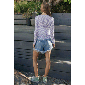 Checkerboard Printed Mesh Top