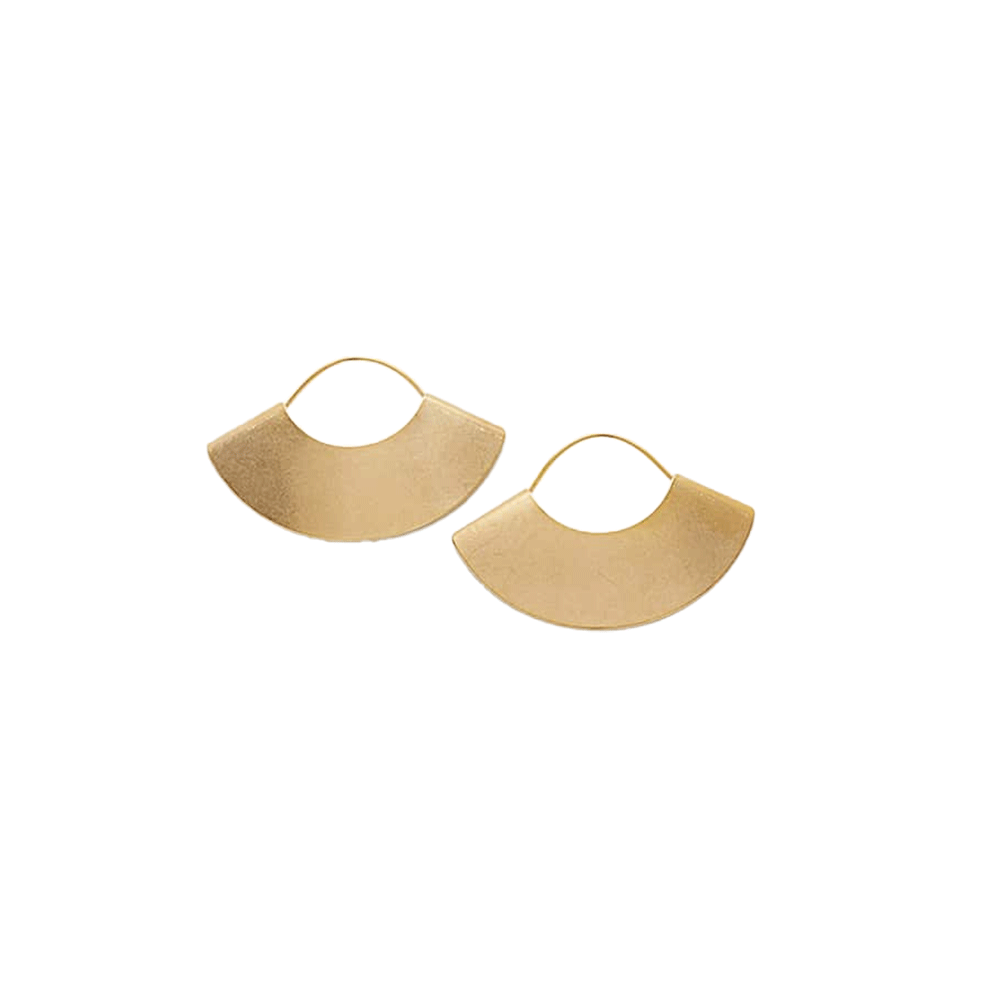 Mini Gold Fan Earrings