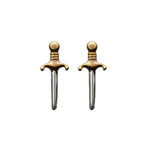 Mixed Metal Mini Dagger Studs