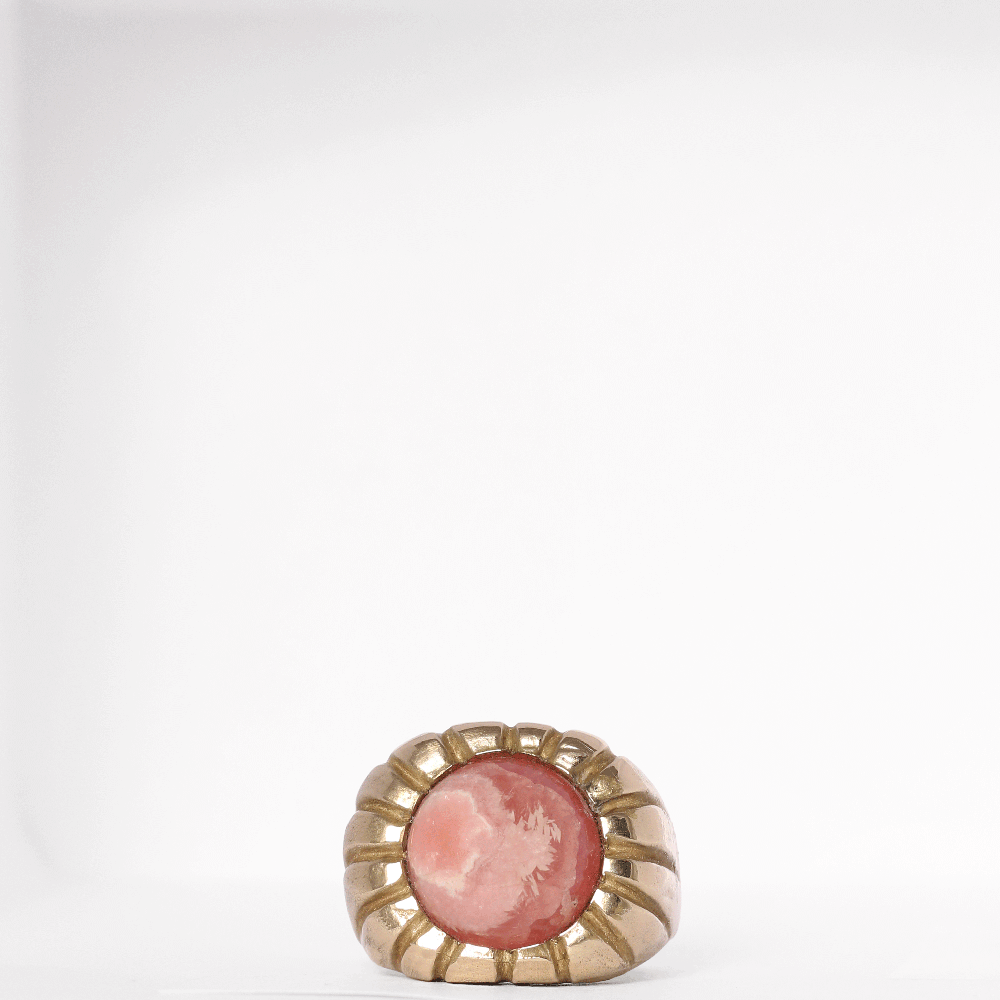 Brass Morella Ring with Rhodonite