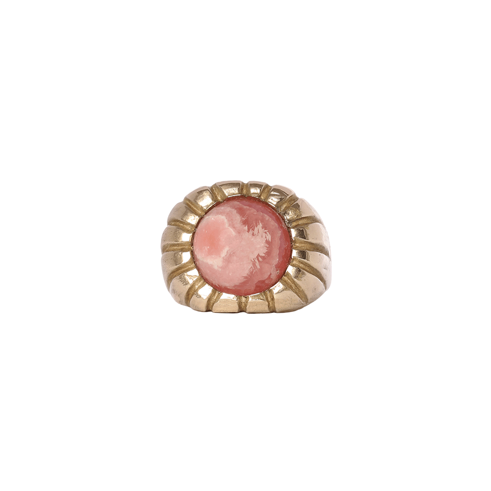 Brass Morella Ring with Rhodonite