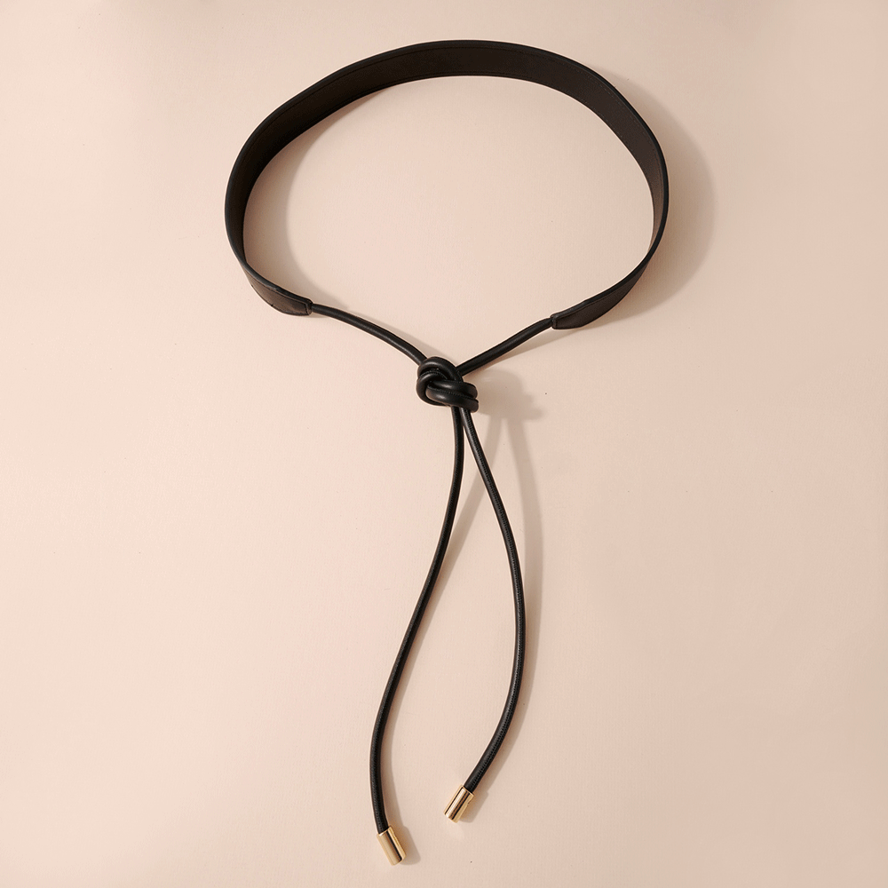 Faux Leather Tie Belt