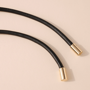Faux Leather Tie Belt
